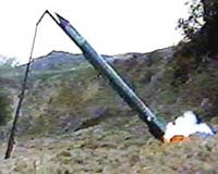 File image of Qassam rocket being launched